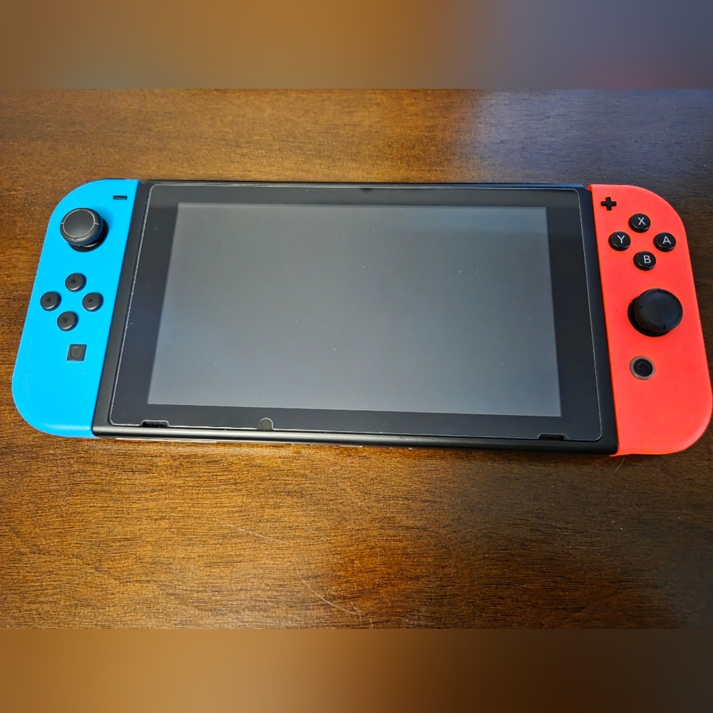 Nintendo Switch V1 (HAC-001) Neon Blue/Red Joy-Cons with Case